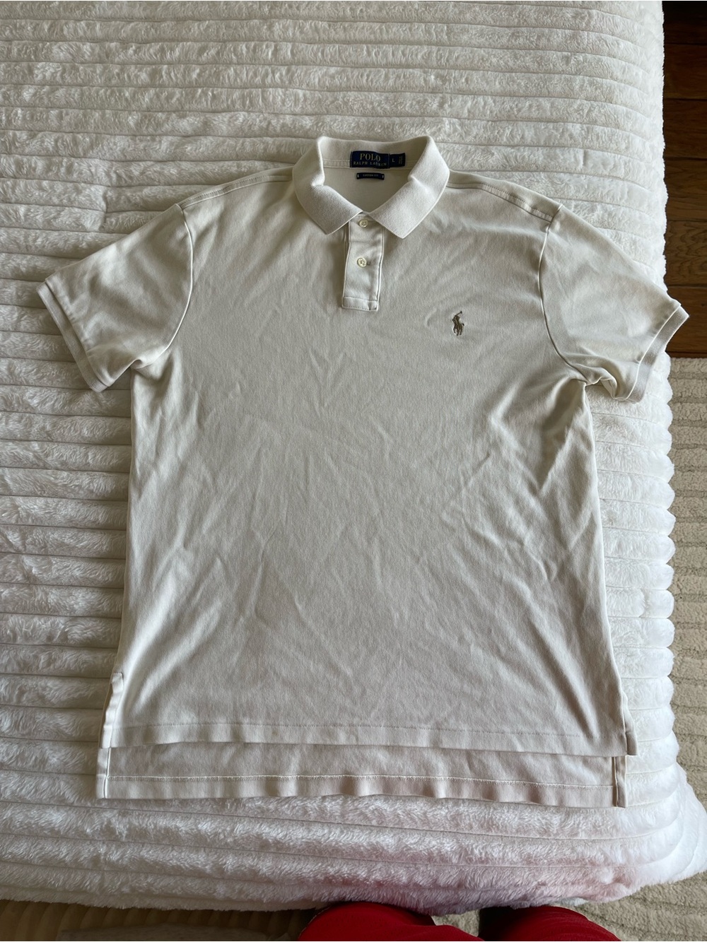 Polo by Ralph Lauren Off-White Cotton Polo with Embroidered Pony